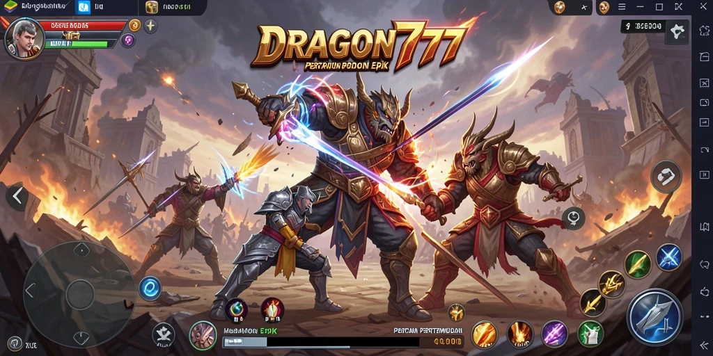 Tangkapan layar gameplay mendebarkan di DRAGON777 dengan aksi Battle Royale.