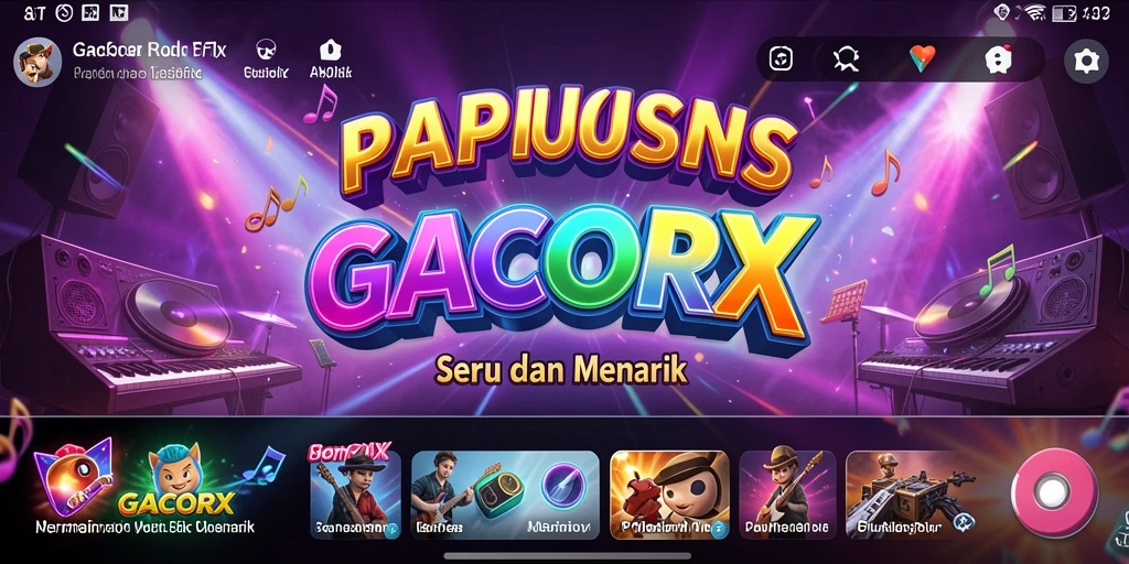 Screenshot GACORX menampilkan gameplay seru dan interaktif dalam bermain musik.