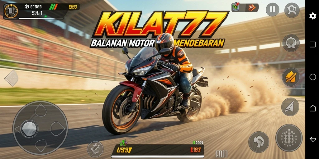 Screenshot KILAT77 menampilkan aksi balapan motor yang mendebarkan.