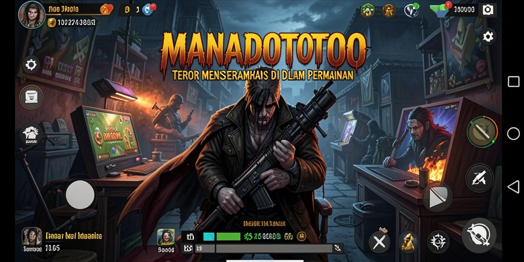 Screenshot dari gameplay menegangkan MANADOTOTO dengan atmosfer Horror.
