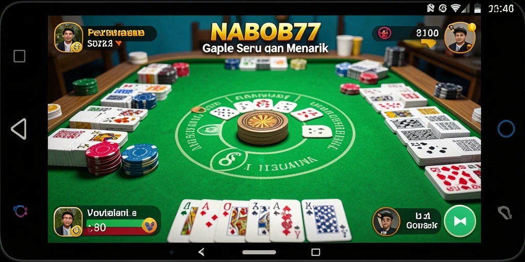 Tampilan gameplay seru dalam NABOB77 saat bermain Gaple.