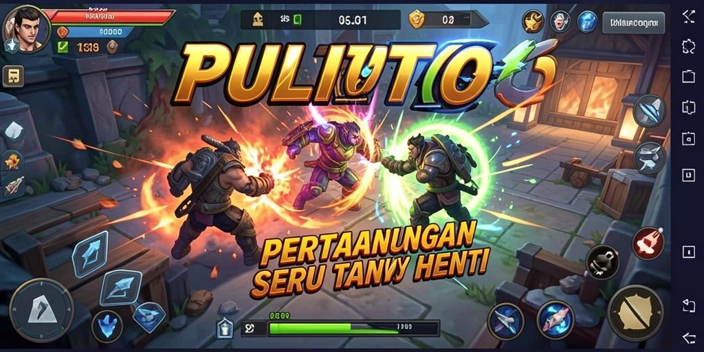Tampilan gameplay PULITOTO dengan aksi pertarungan yang mendebarkan.