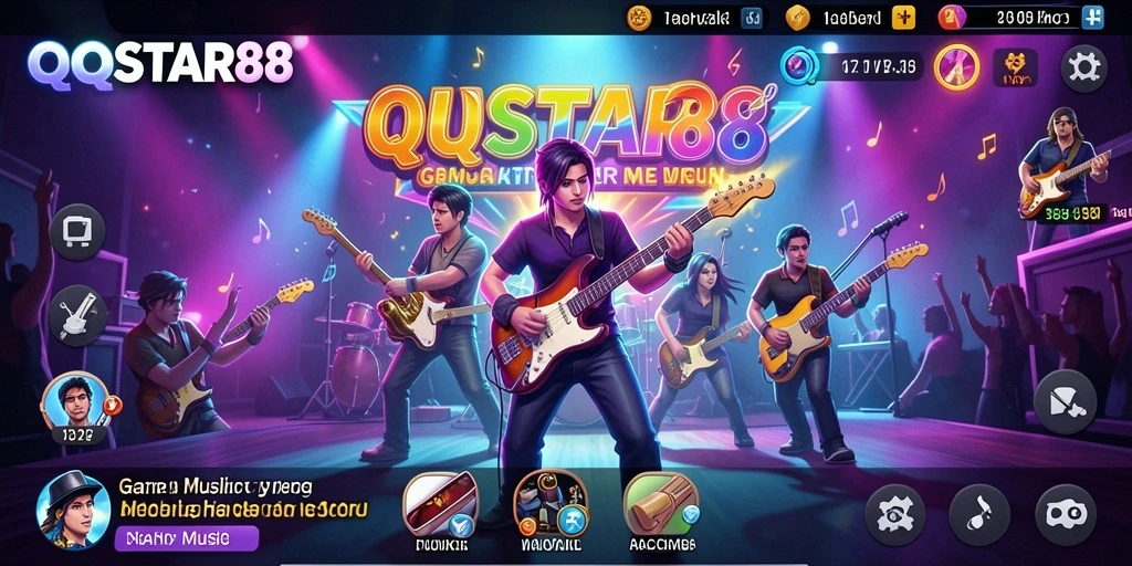 Tangkapan layar gameplay QQSTAR88 yang menampilkan keseruan bermain musik.