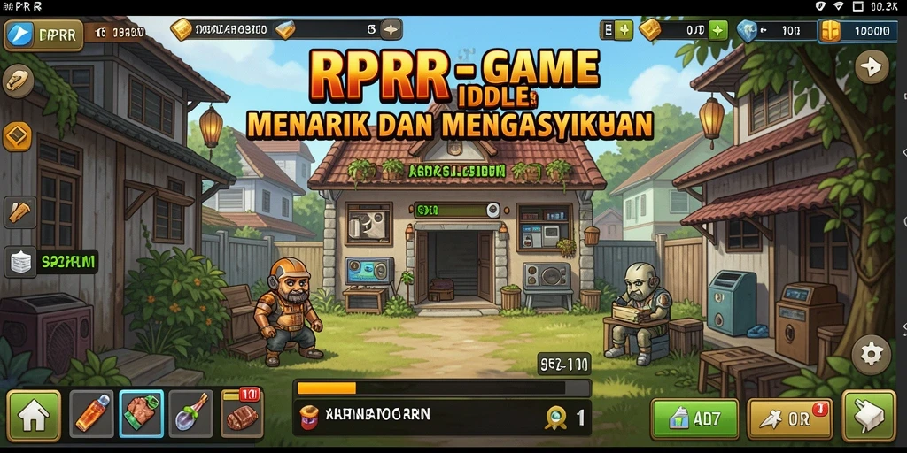 Screenshot gameplay RPRR yang menunjukkan koleksi karakter dan sumber daya.