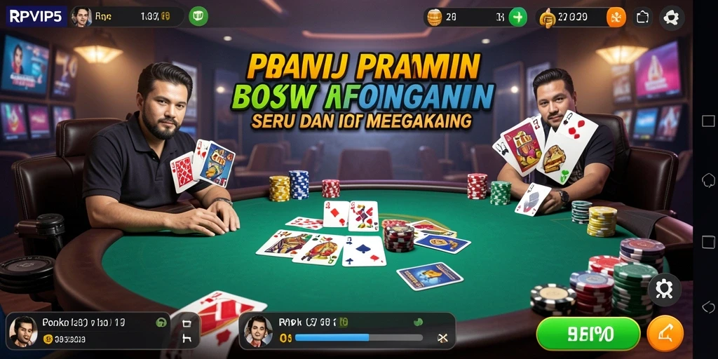 Screenshot gameplay RPVIP5 menunjukkan pengalaman poker yang mendebarkan.